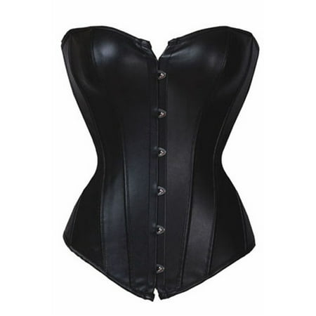 Women s Sexy PuLELINTA Rock Faux Leather Corset Gothic Lace Up Bustier Lingerie Waist Trainer Corset
