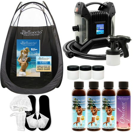 ULTRA PRO QC Sunless Airbrush SPRAY TANNING SYSTEM 4 Simple Tan Solutions