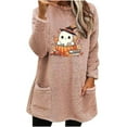 thumbnail image 2 of SwiftWear Winter Warm Sweatshirts for Women Cute Ghost Graphic Tops Long Sleeve Crew Neck Shirts Soft Cozy Pockets Loungewear M, 2 of 4