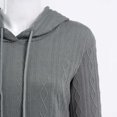 thumbnail image 4 of QHFBli Women Hooded Sweater Dress Trendy Texture Knit Casual Pullover Hoodies Loose Fit Long Sleeve Elegant Sweatshirt Fall Dress, 4 of 6