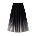 thumbnail image 1 of KMBANGI Jupe Midi Plissée à Taille Haute Élastique Dégradée pour Femmes, Taille Unique, 1 of 9