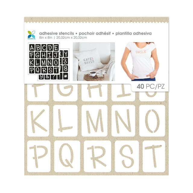 Momenta Uppercase Fun Font Alphabet Adhesive Fabric Stencil