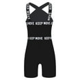 thumbnail image 2 of CHICTRY Big Girls Printed Halter Neck Straps One Piece Boyleg Swimsuits Athletic Rashguard Wetsuits Black 16, 2 of 5