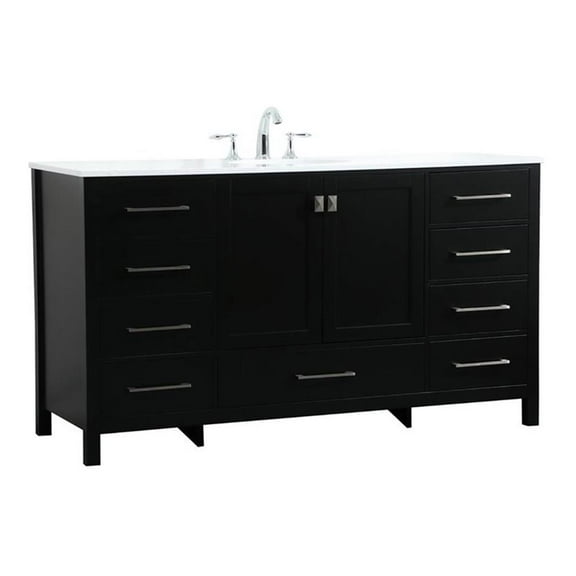 60 inch single bathroom vanity in black