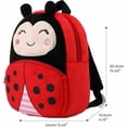 thumbnail image 5 of Mochila pequeña para niños y niñas, mini mochila pequeña de dibujos animados de animales de felpa suave y linda para niños de 2 a 6 años (mariquita), 5 of 5