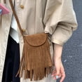thumbnail image 4 of gcong Bohemian Fringe Messenger Crossbody Bag with Tassel Decoration and Adjustable Long Strap for Phone, 4 of 6