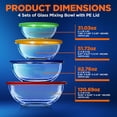 thumbnail image 2 of NutriChef Glass Mixing Bowl 4 Sets Stackable Superior Premium Meal-prep Container W/ Locking Lid, 2 of 7