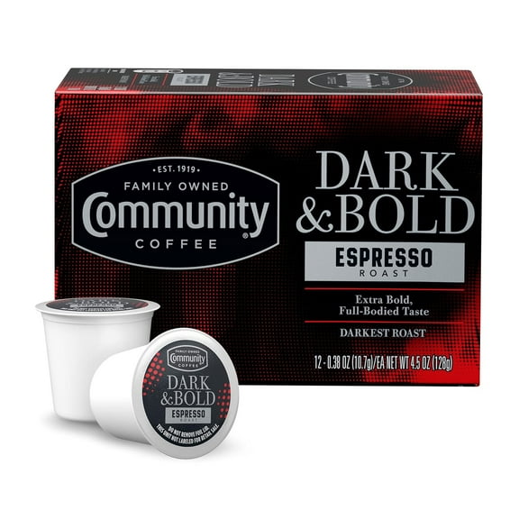Community Coffee Dark & Bold Intense Blend Dark Roast Single Serve 12 ct Box