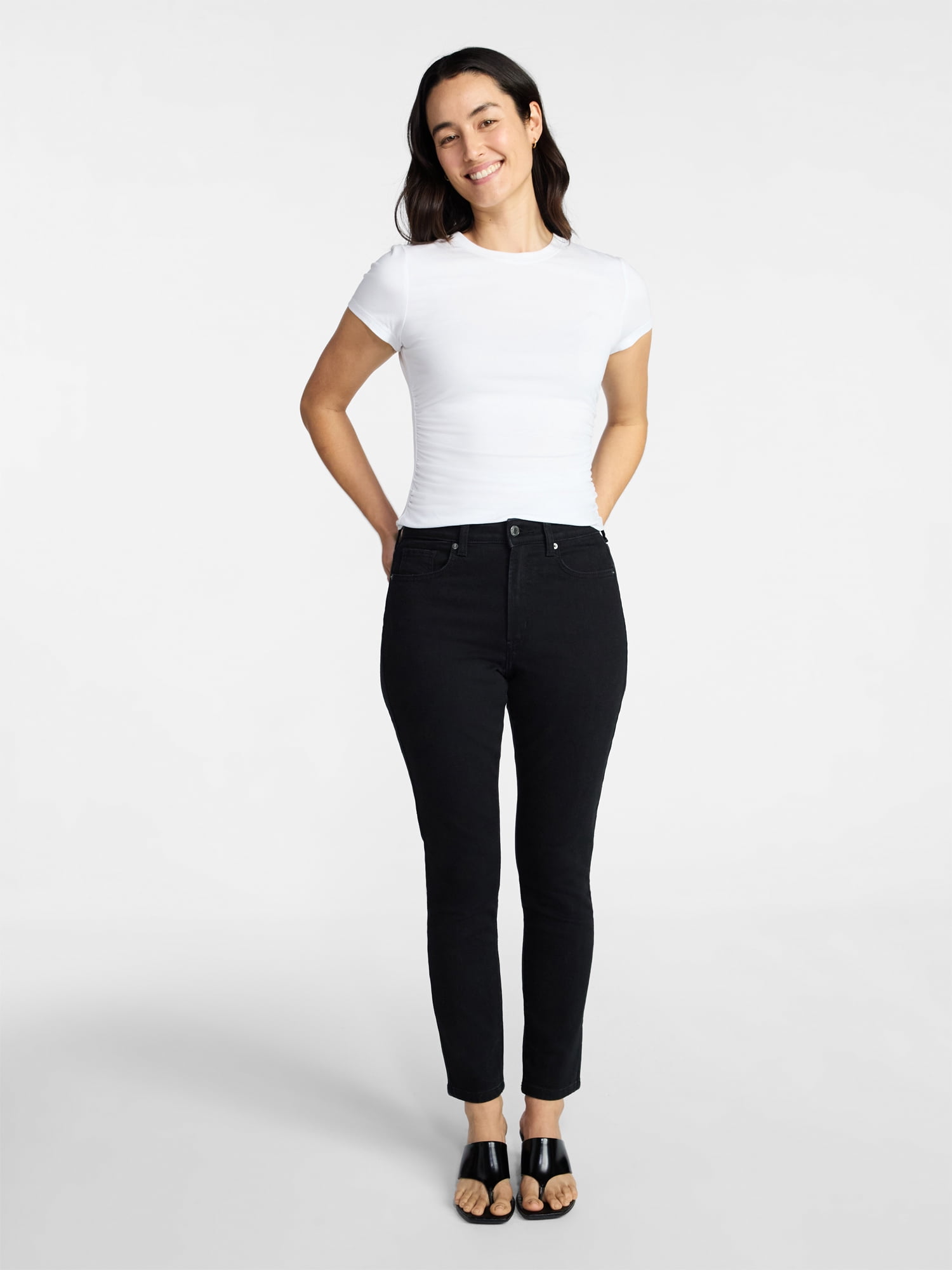 Time and Tru Women's High Rise Skinny Jeans, Sizes 0-22, 0S-22S