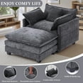 thumbnail image 6 of Gexpusm 40'' Oversized Chair with Ottoman,Wide Modern Accent Chair & Single Sofa Lounge for Living Room, Chenille Oversized Armchair with 3 Pillows,Gray, 6 of 7