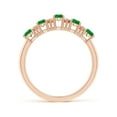 thumbnail image 2 of ANGARA Natural Five Stone 1 ct Emerald and Diamond Wedding Ring in 14K Rose Gold for Women (Size-5x3mm) | May Birthstone, Birthday, Anniversary, Jewelry Gift for Women | Natural Emerald Ring, 2 of 11