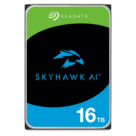 Seagate Skyhawk AI 16TB Video Internal Hard Drive HDD - 3.5 Inch SATA 6Gb/s 256MB Cache for DVR NVR Security Camera System with Drive Health Management and in-House Rescue Services (ST16000VE000)