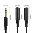 6.35mm 1/4Inch Male Stereo to Two Sound Cable Spring Y Splitter Adapter ...