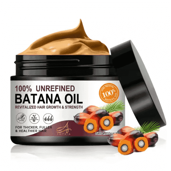 100% UNREFINED BATANA OIL HAIR GROWTH TREATMENT 4.23OZ. PRESERVING ALL ITS NATURAL NUTRIENTS. NO WARMING/READY TO USE