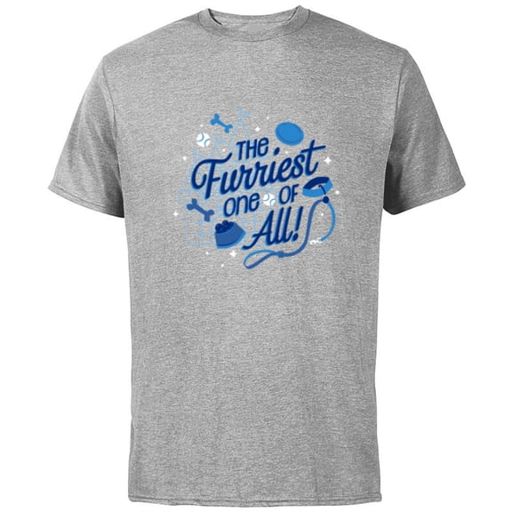 Disney Dogs The Furriest One of All - Short Sleeve Cotton T-Shirt for Adults - Customized-Athletic Heather