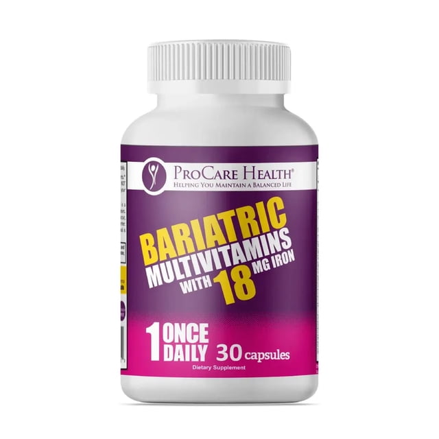 ProCare Health Multivitaminico Bariatrico con Hierro 18 mg Suplemento Post Cirugia 30 Capsulas
