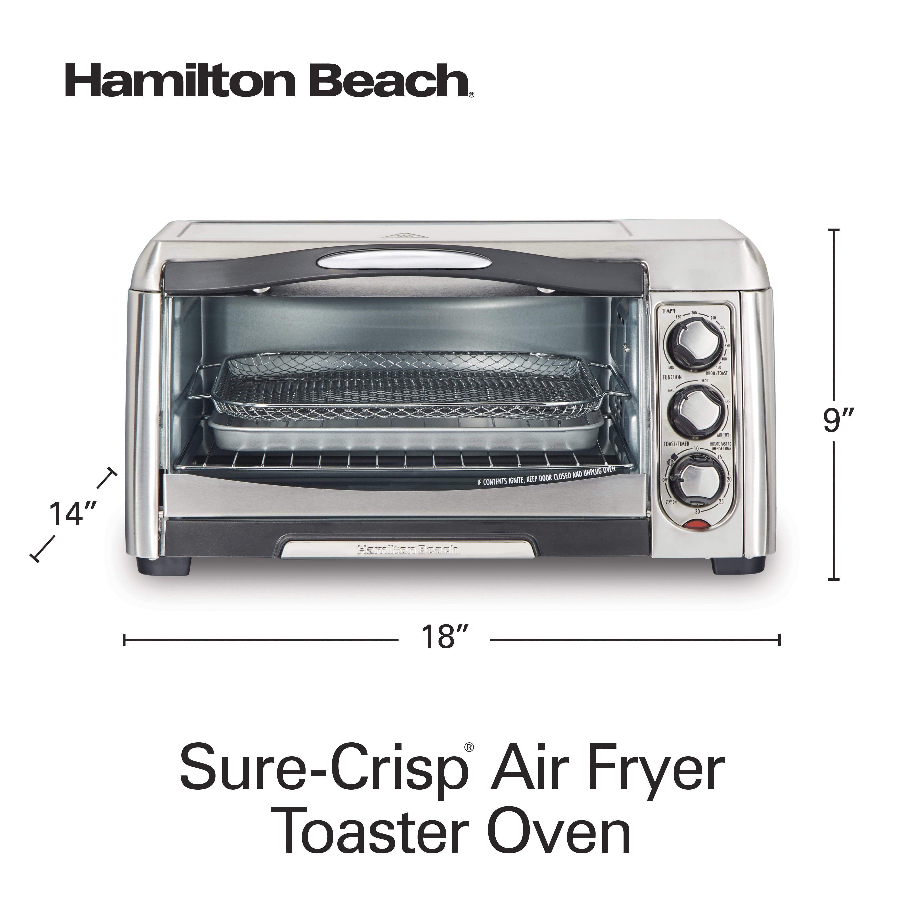 Hamilton Beach Sure-Crisp™ Air Fryer Toaster Oven, 6 Slice Capacity,  Stainless Steel Exterior - Macy's