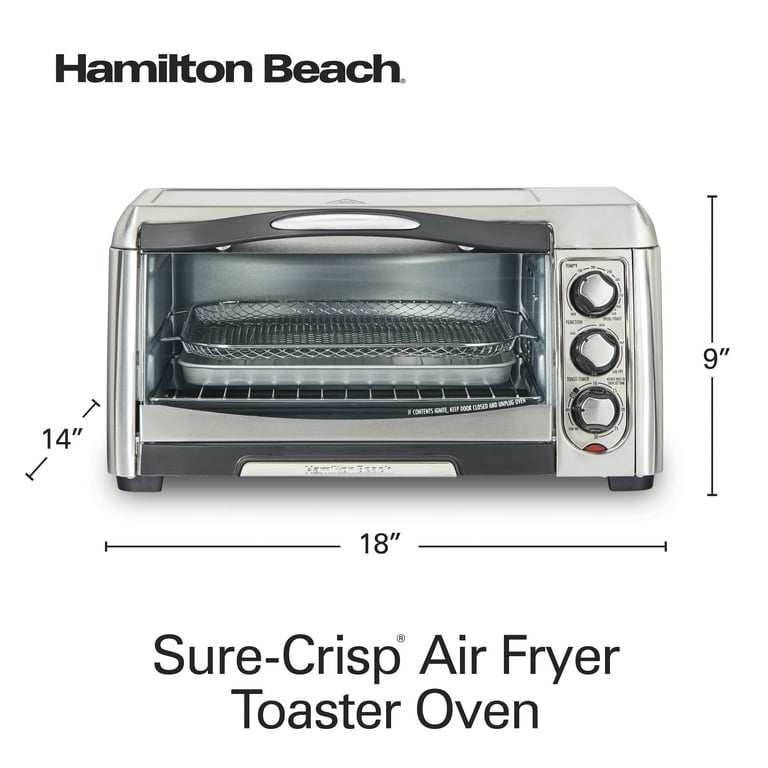 Hamilton Beach - Sure-Crisp 4-Slice Air Fryer Toaster Oven - Stainless Steel