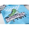thumbnail image 3 of Kids Boys Cartoon Animals Printed Rash Guard with Hat 3pcs Swimsuit Pool Party Swimwear Beach Bathing Suit (Camo Monster, 2T), 3 of 4