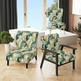 thumbnail image 1 of Designart "Tropics In Neutral Tones IV" Green Tropical Upholstered Accent Chair - Tropical Arm Chair For Bedroom, 1 of 7