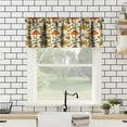70s Retro Boho Floral Valances Curtains in Yellow Orange, Funky ...