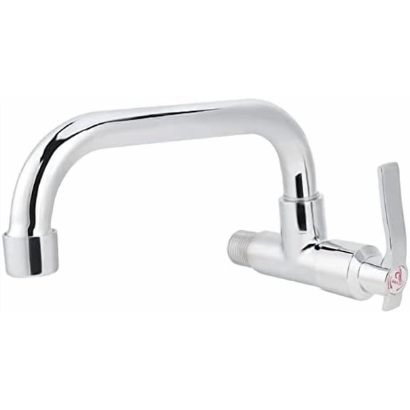 TG4THT-Wall Mount Kitchen Faucet, G1/2inch Cold Water Tap Silver Single Washing Basin Sink Faucet Kitchen Utility Laundry for Home Kitchen, 360° Rotate, Sliver