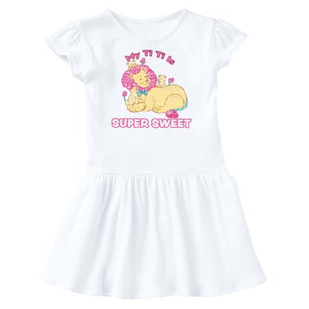 

Inktastic My Ti Ti Is Super Sweet Cotton Candy Lions with Pink Mane Gift Toddler Girl Dress