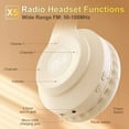 thumbnail image 2 of Wireless FM Radio Headphones with Bluetooth, Built-in Microphone, LED Display, Rechargeable & Portable Headphones, Soft Ear Muffs, FM Headset Radio Receiver for Meeting, Works, Hiking, Jogging, 2 of 12