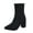 Black, variant on Khaki Female High Heel Ankle Boots With Round Toe And Lace-Up For Comfortable Fit And Plush Lining