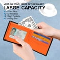 thumbnail image 4 of AirTag Wallet - Huztencor Minimalist Front Pocket Mens Wallet for Apple Air Tag Carbon Fiber Black and Orange, 4 of 8