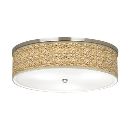 Giclee Gallery Tropical Ceiling Light Flush Mount Fixture Brushed