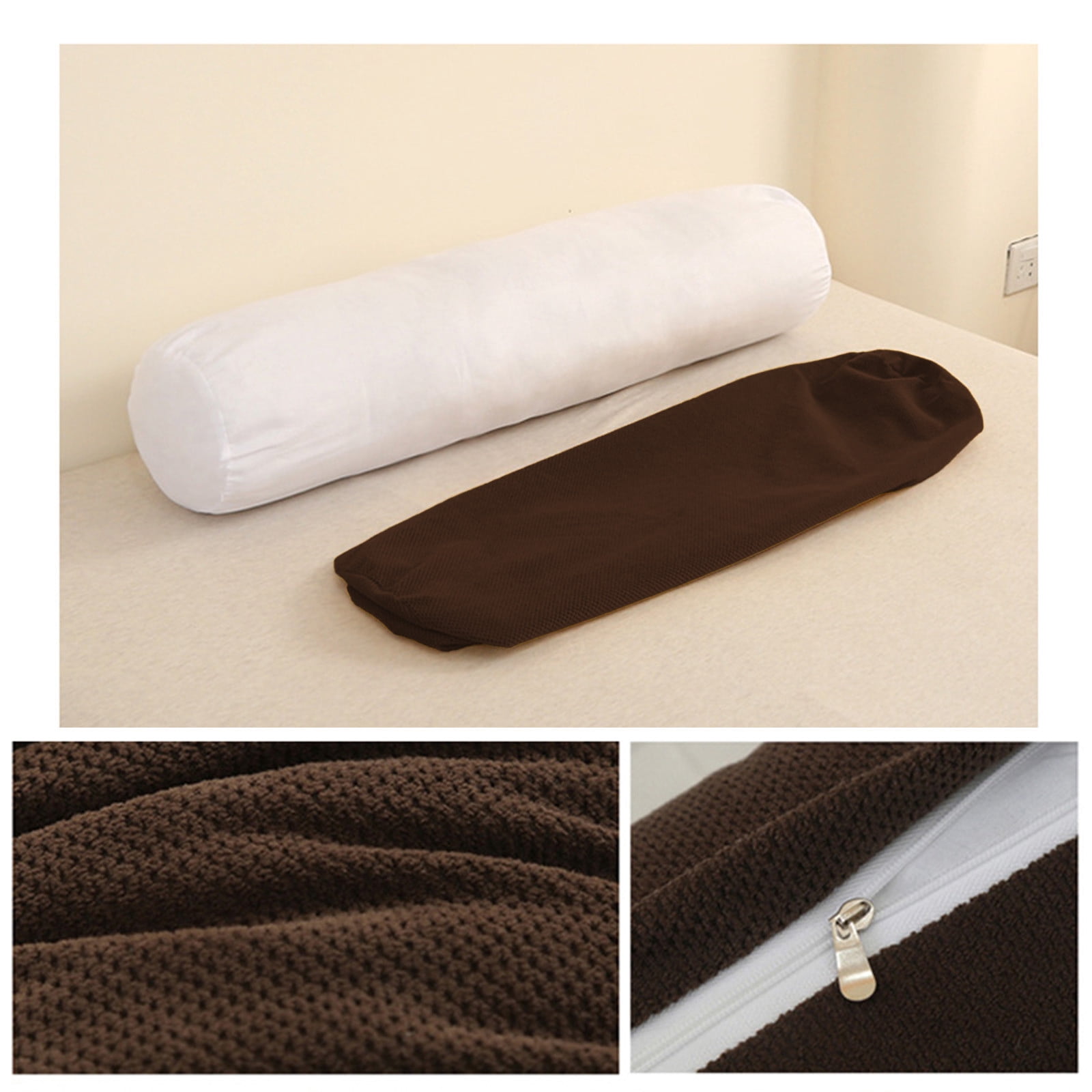 Supportive Round Body Pillow for Adults, 23.6 Inches, Velvet with Pearl Cotton Fill, Ergonomic Design for Side Sleepers, Removable Washable for Easy Care