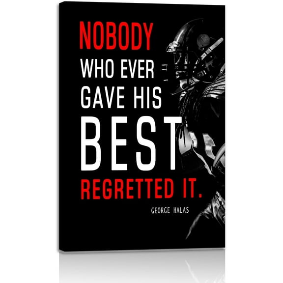 Football League Sports Decor Quote Inspirational Poster Canvas Wall Art Success Motivational Artwork Modern Home Decor For Home,Office,Gym,Classroom Wall Decor Ready To Hang