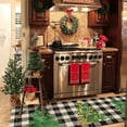 thumbnail image 3 of Christmas Kitchen Rugs and Mats Set of 2,Buffalo Plaid Merry Christmas Tree Holly Kitchen Mat,Xmas Winter Holiday Non Slip Low-Profile Sink Mat Decorations for Home Kitchen 18x48+18x30 Inches, 3 of 6