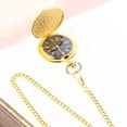 thumbnail image 4 of Miangastore 1PC Retro Two-faced Smooth Pocket Watch Alloy Classic Delicate Quartz Pocket Watch (Dark Golden), 4 of 9