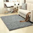 thumbnail image 1 of Mchoice Ultra Soft Fluffy Area Rugs for Living Room, Luxury Shag Rug Faux Fur Non-Slip Floor Carpet for Bedroom, Kids Room, Baby Room and Girls Room - Modern Home Decor, 4x5.3 Feet Grey, 1 of 4