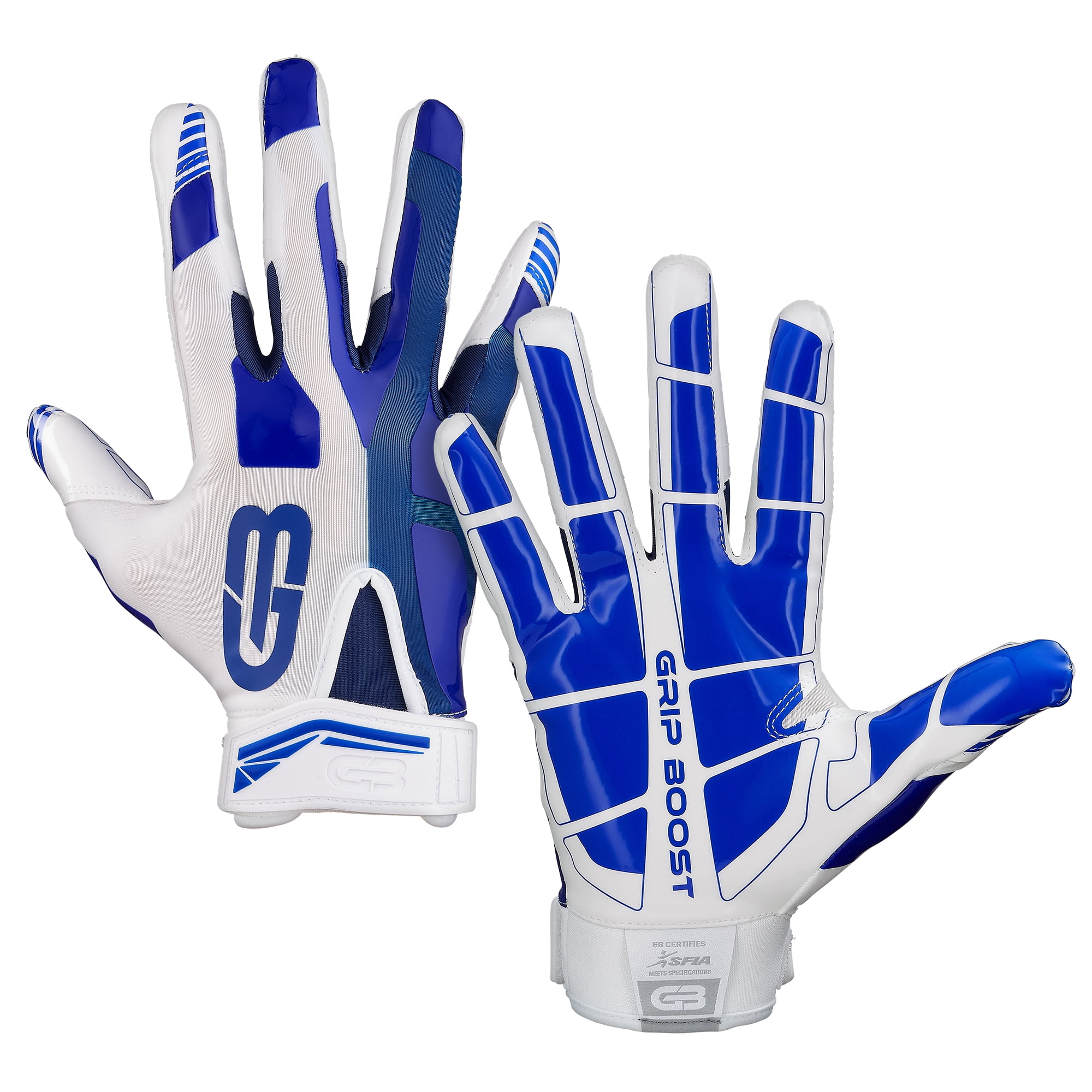 blue youth football gloves