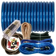 X-Brand True 4 Gauge Amp Kit Amplifier Install Wiring 4 Ga Wire Cable 3500W Blue Bundle