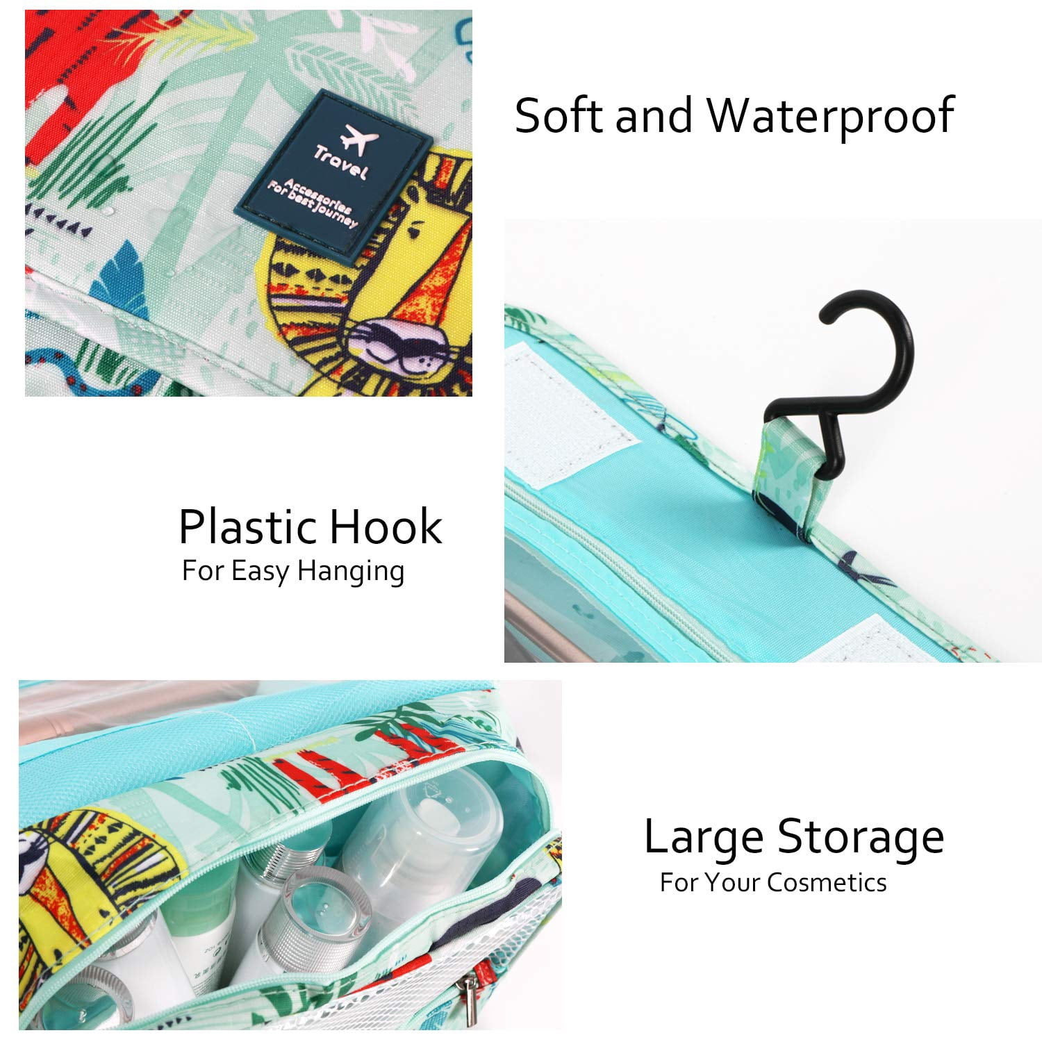 Large Hanging Toiletry Bag - Portable Waterproof Makeup Organizer Travel Cosmetic Bag