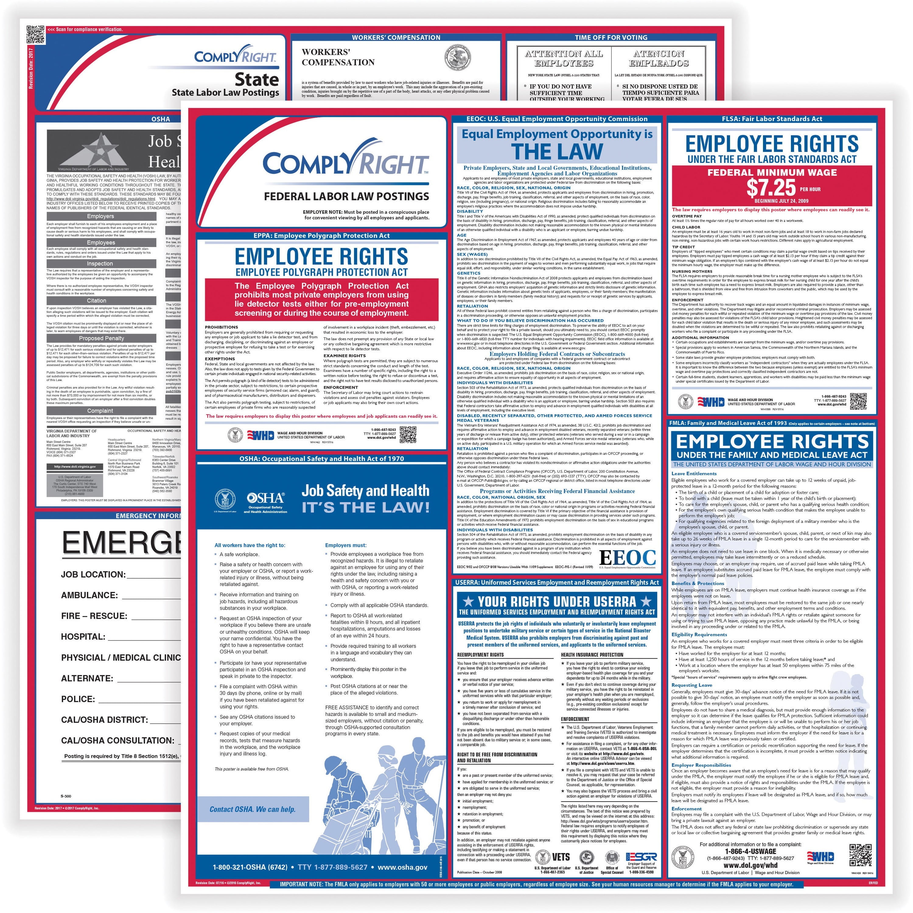 TFP, TFPCRPS01, ComplyRight Labor Law Poster Service, 1 Each, Blue