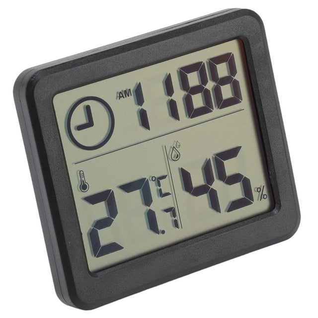 Termómetro Digital Ultradelgado Con Monitoreeo en Tiempo Real, Higrómetro, Cuatro Estomas de Alta Precisión, Reloj de Cristal de Pantalla Grande para Hábitació de Bebé,