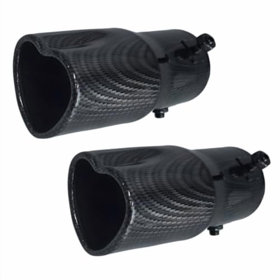 Car Exhaust Tip 2.5 inch Inlet, Universal Heart Shaped Exhaust Pipe Straight Muffler Tip Modification Tail Pipe Stainless Steel Tail Throat, Adjustable Thickened Pipe