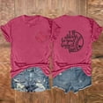 thumbnail image 2 of QQAMB Women's T Shirt Letter Printed Baseball Mom Short Sleeve Crewneck Casual T Shirt Loose Fashion Tee Tops Hot Pink L, 2 of 3
