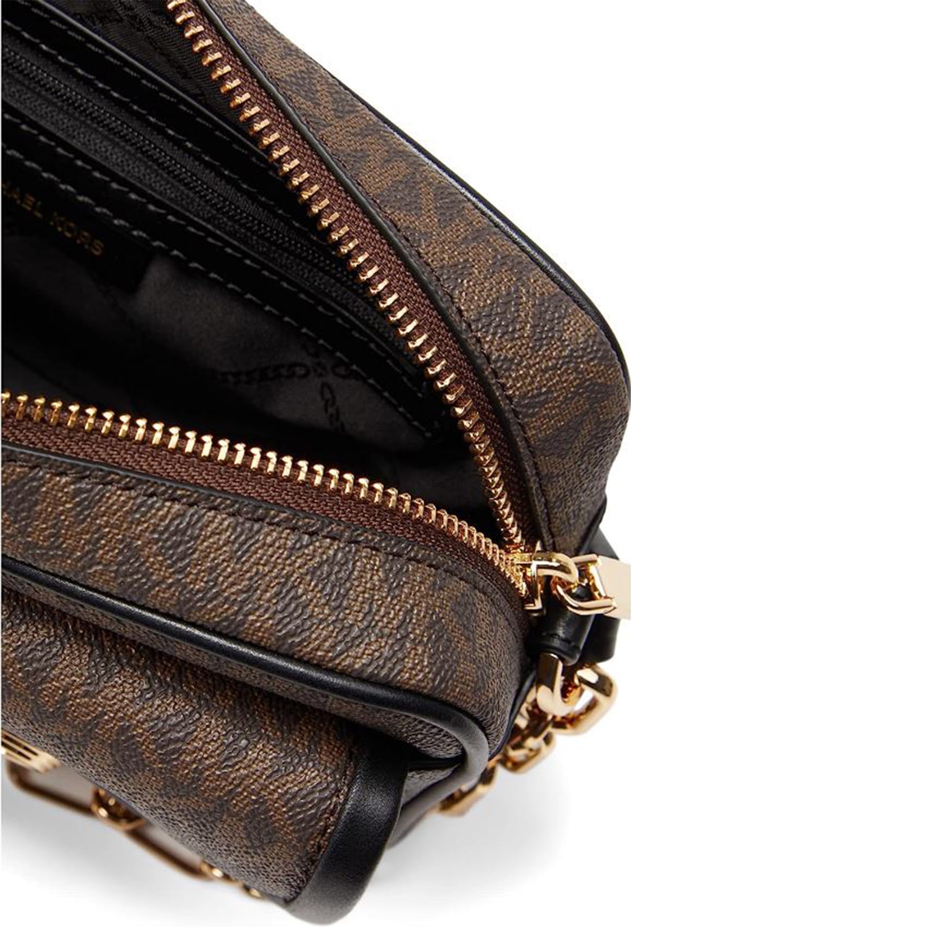 Michael Kors Parker Medium Chain Swag Camera Crossbody Brown/Black One Size  32F2G7PC8B-292 MK ZSignature