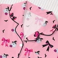 thumbnail image 5 of Bobifish Toddler Girls Sleep Sets Halloween Print Lapel Button Down Short Sleeve Tops&Shorts PJS Children Girls Home Clothes, 5 of 9