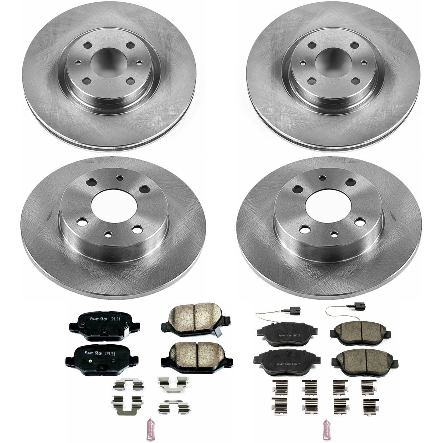 PowerStop Front and Rear Stock Replacement Brake Pad and Rotor Kit Fits: FIAT Select Models KOE6427