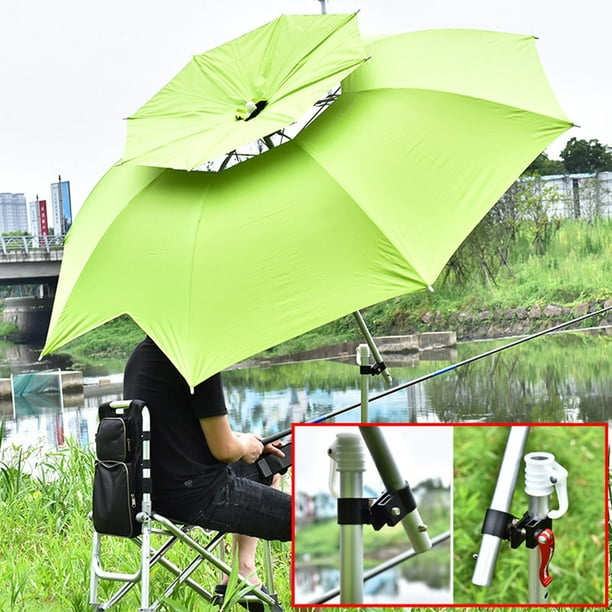 Heavy Duty Aluminum Alloy Umbrella Holder Clip Brackets Mount Outdoors Black