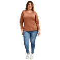 thumbnail image 4 of Blusa acanalada talla extra, modelo 11816 (café) cafe 40, 4 of 5