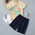 thumbnail image 2 of Jamsmile Toddler Boys Outfit Sets Summer Casual Short Sleeve Dinosaur Print Tshirts Tops With Shorts Playwear 2 piece children boys clothes, 2 of 6