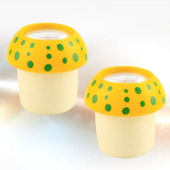FUEENIRVA 2Pcs Mushroom Kaleidoscope Natural Wood Visual Development for Kids